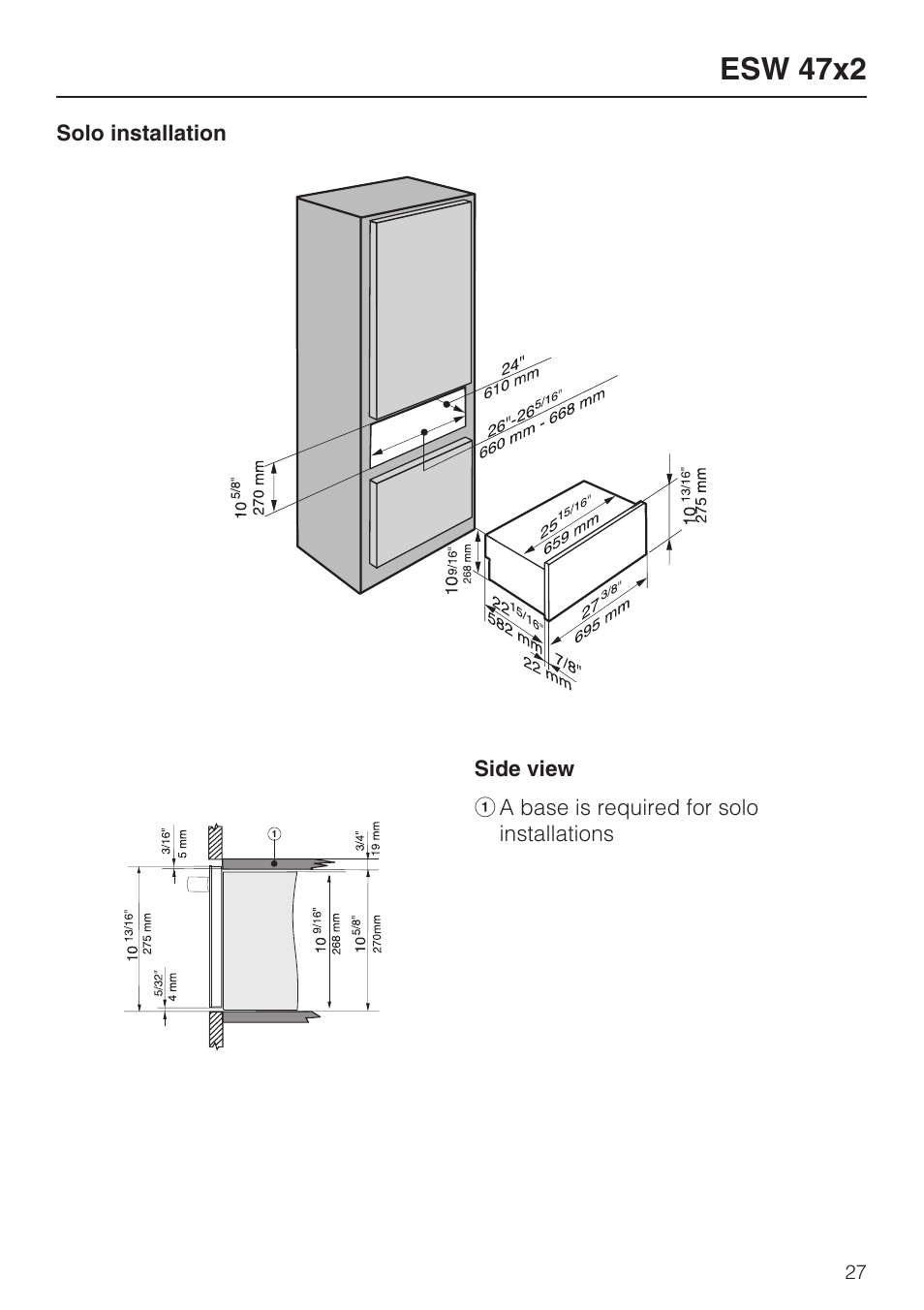 Esw 47x2 27, Esw 47x2 | Miele ESW 4088-14 User Manual | Page 27 / 40