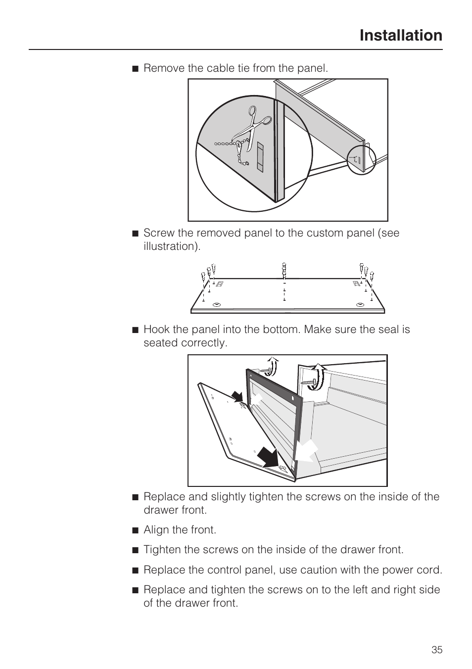 Installation | Miele ESW 4088-14 User Manual | Page 35 / 40