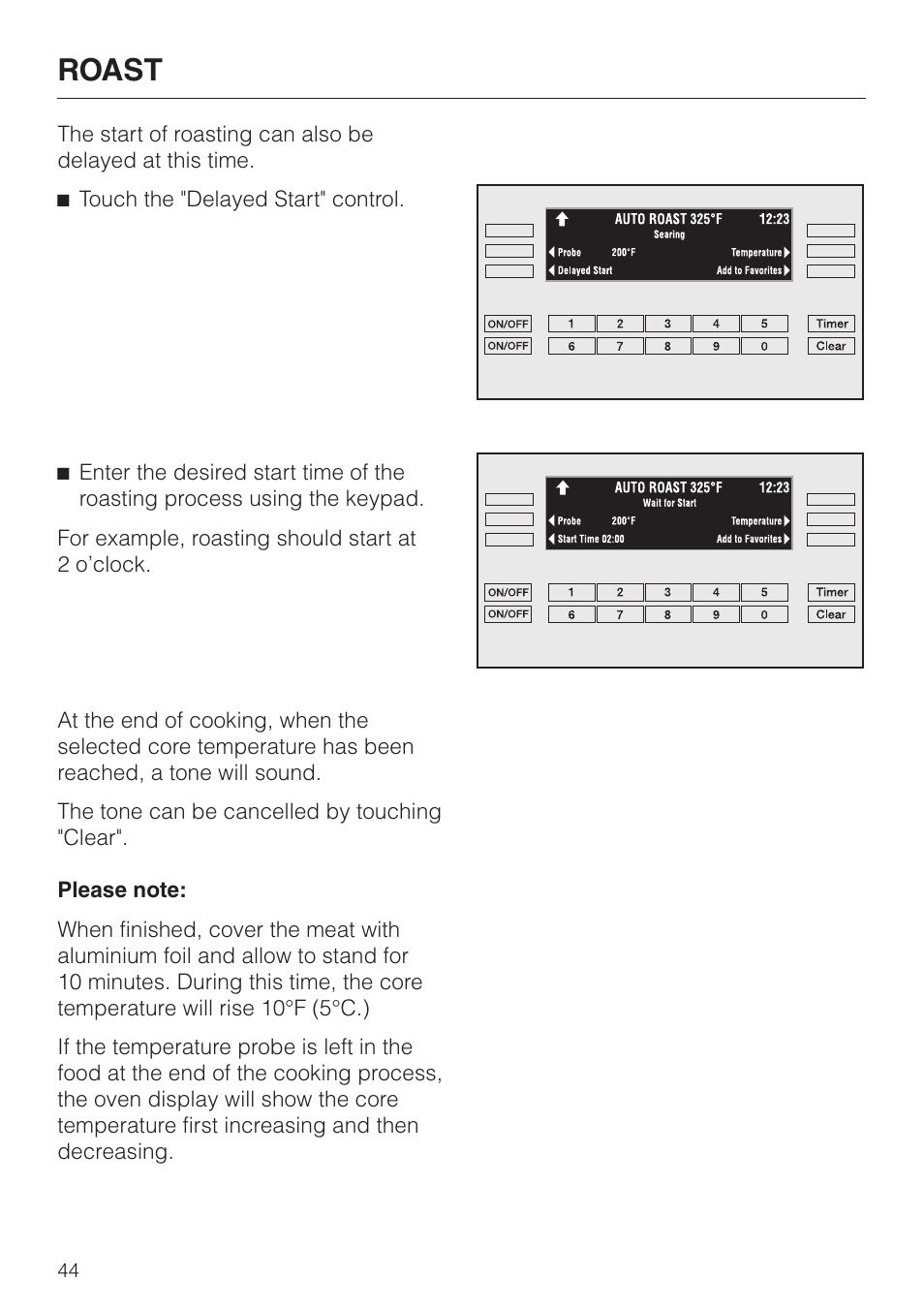 Roast | Miele H398BP2 User Manual | Page 44 / 84