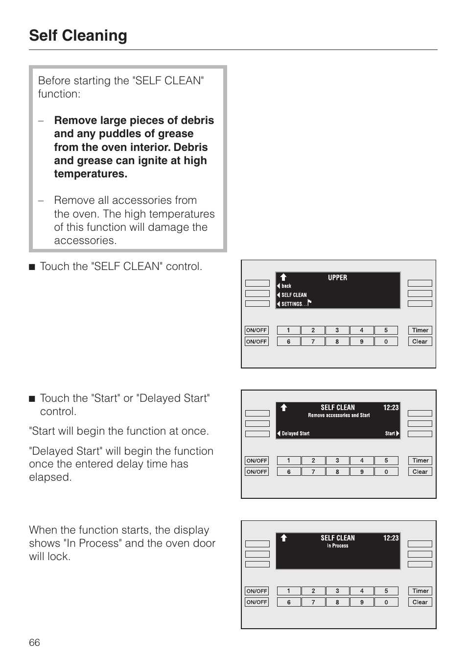 Self cleaning | Miele H398BP2 User Manual | Page 66 / 84