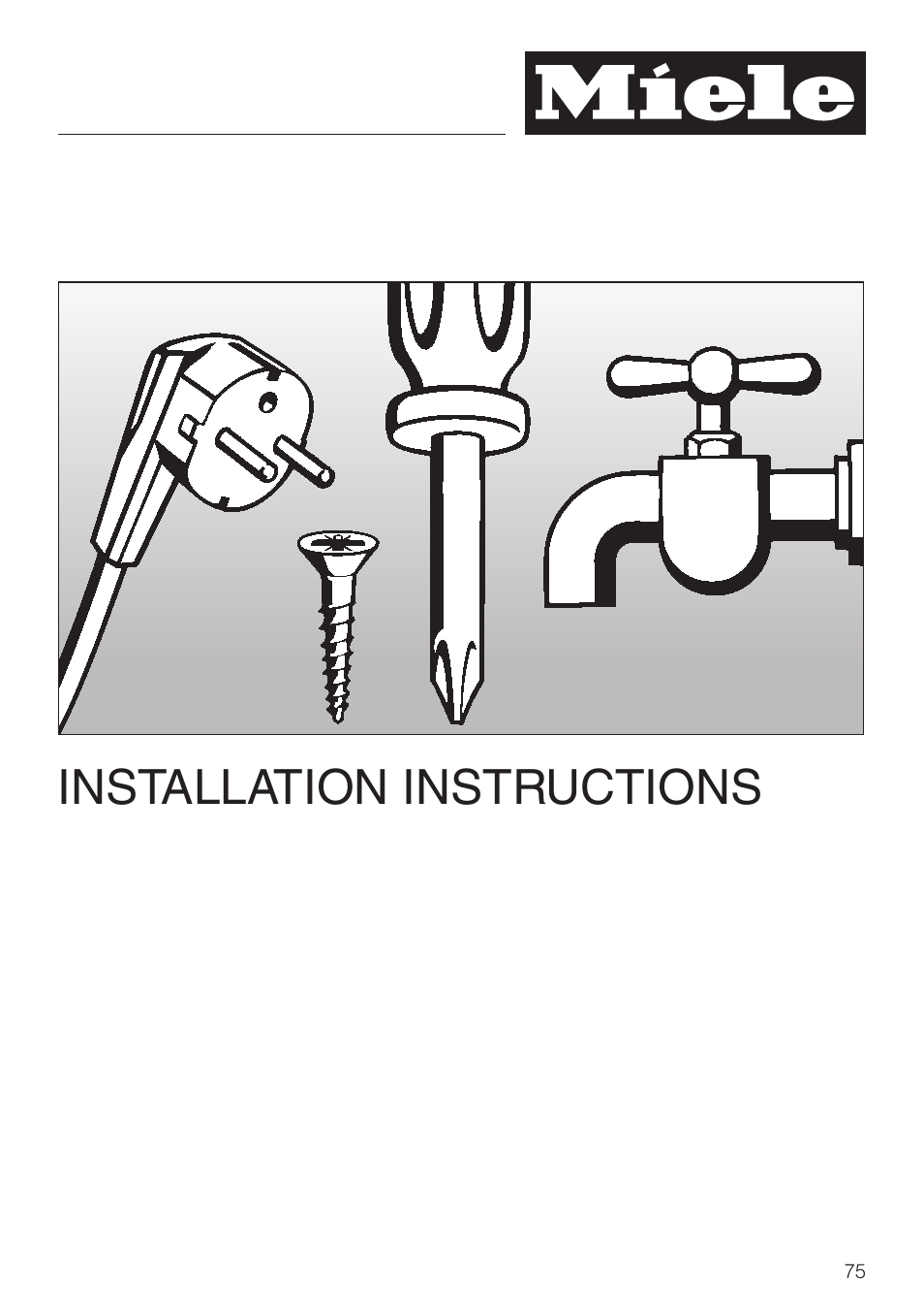 Installation instructions | Miele H398BP2 User Manual | Page 75 / 84