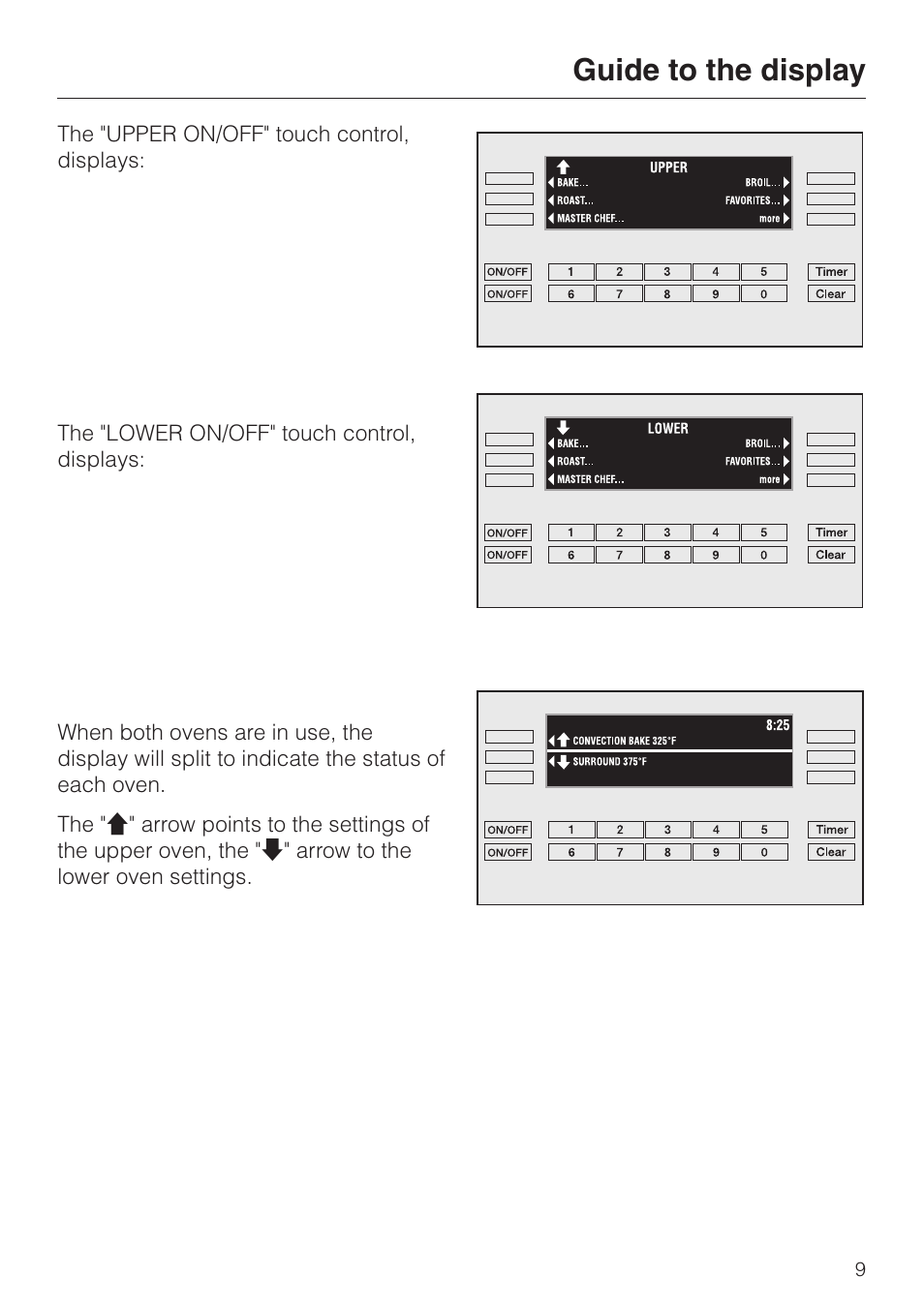 Guide to the display | Miele H398BP2 User Manual | Page 9 / 84