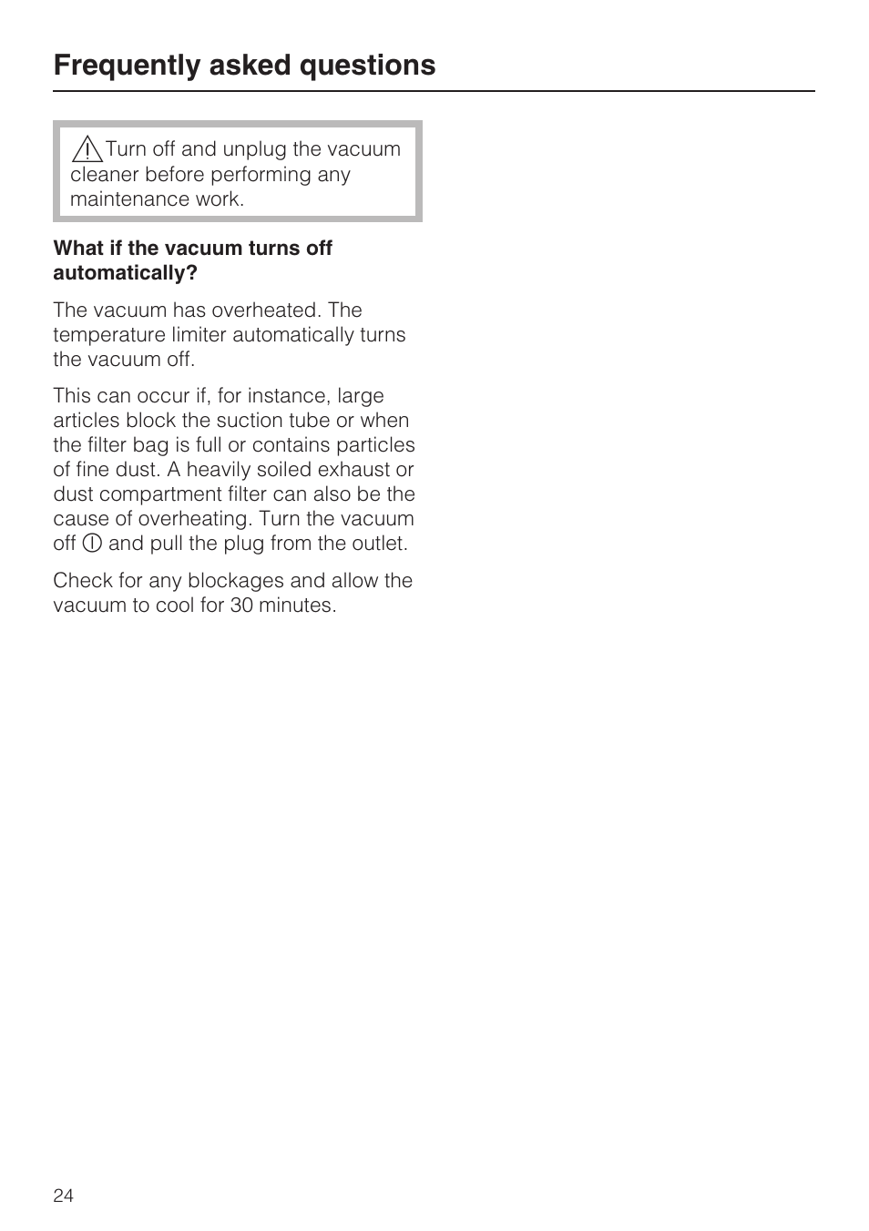 Frequently asked questions | Miele Olympus S 2000 User Manual | Page 24 / 96