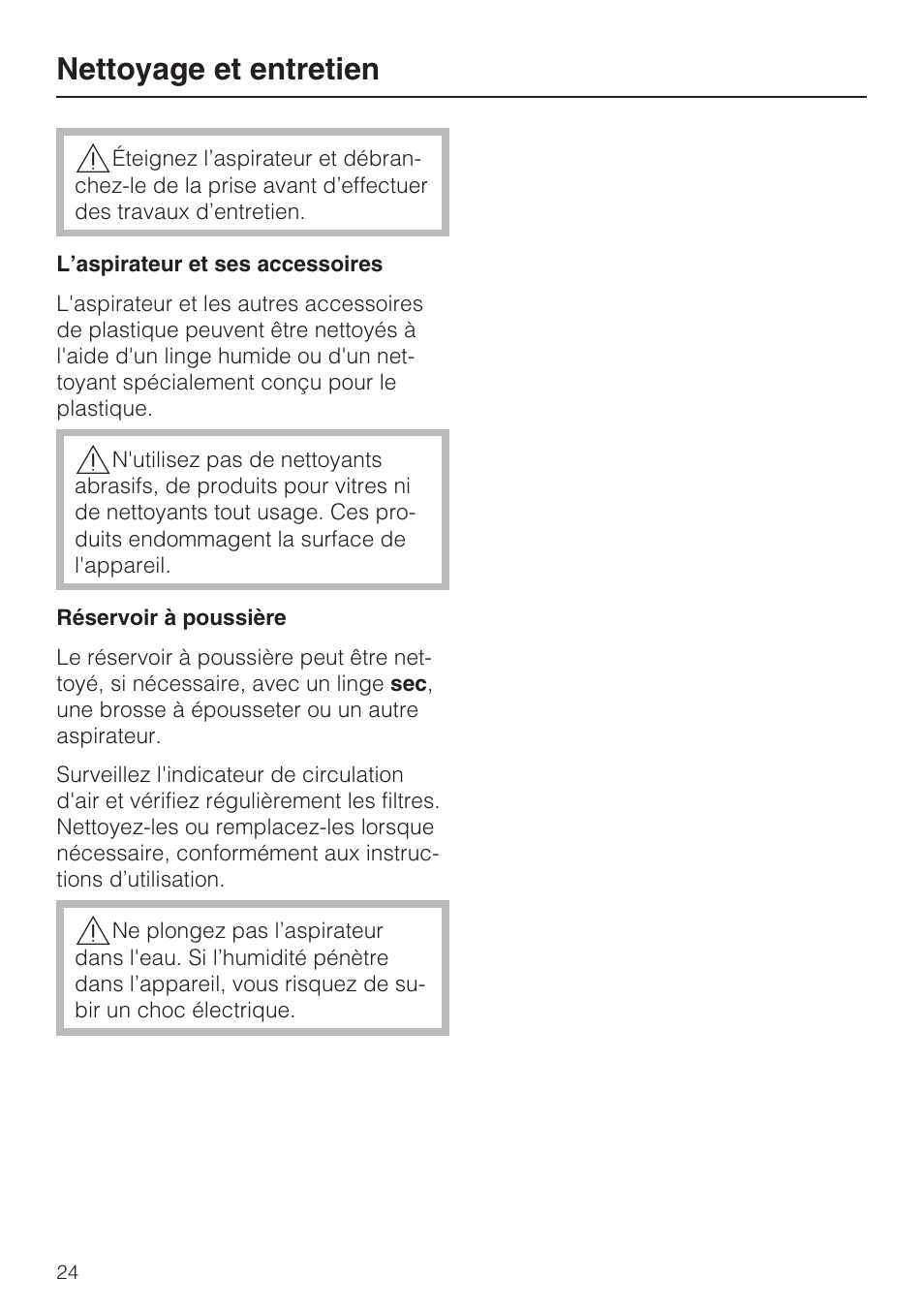 Nettoyage et entretien | Miele Olympus S 2000 User Manual | Page 56 / 96