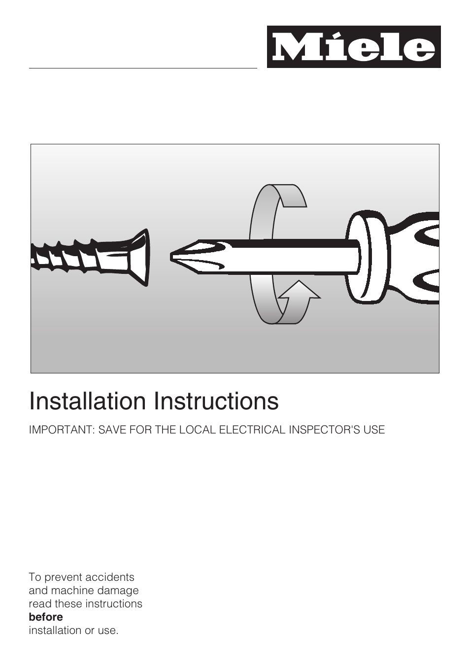 Installation instructions 45, Installation instructions | Miele DG 4088 User Manual | Page 45 / 56