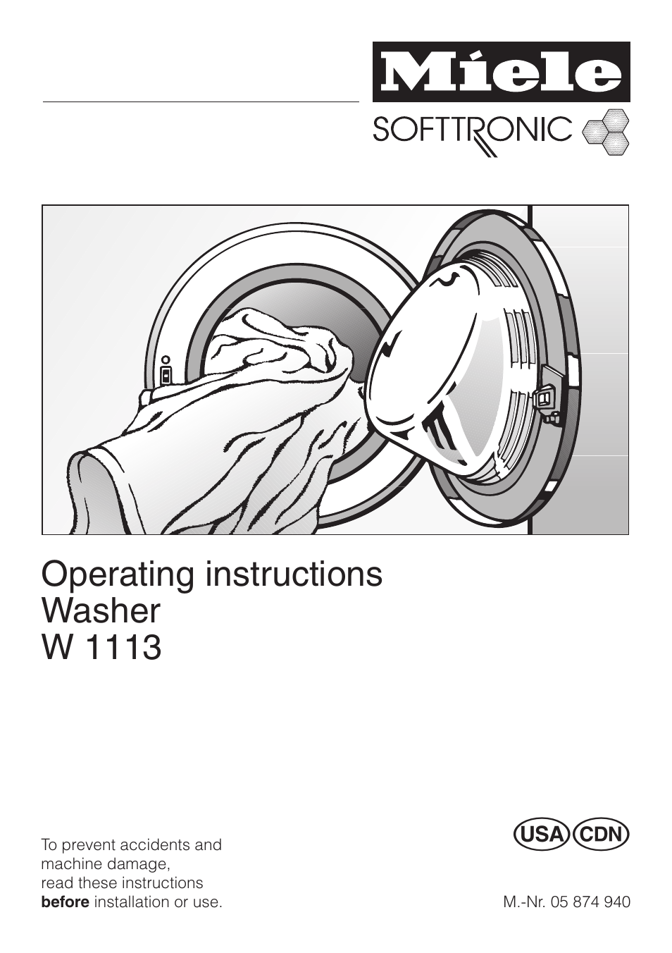 Miele SOFTTRONIC W 1113 User Manual | 56 pages