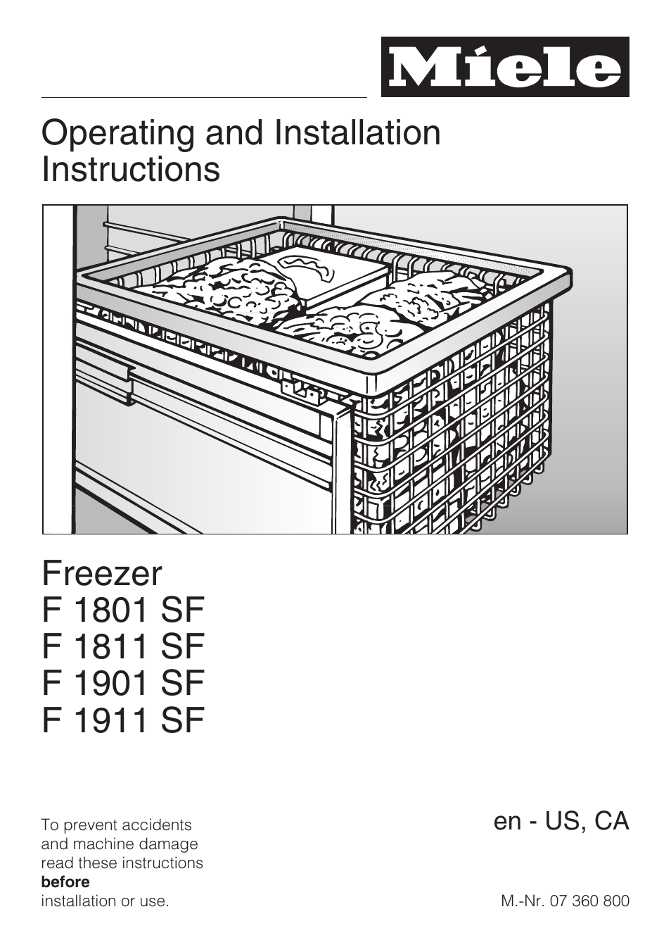 Miele F1811SF User Manual | 72 pages