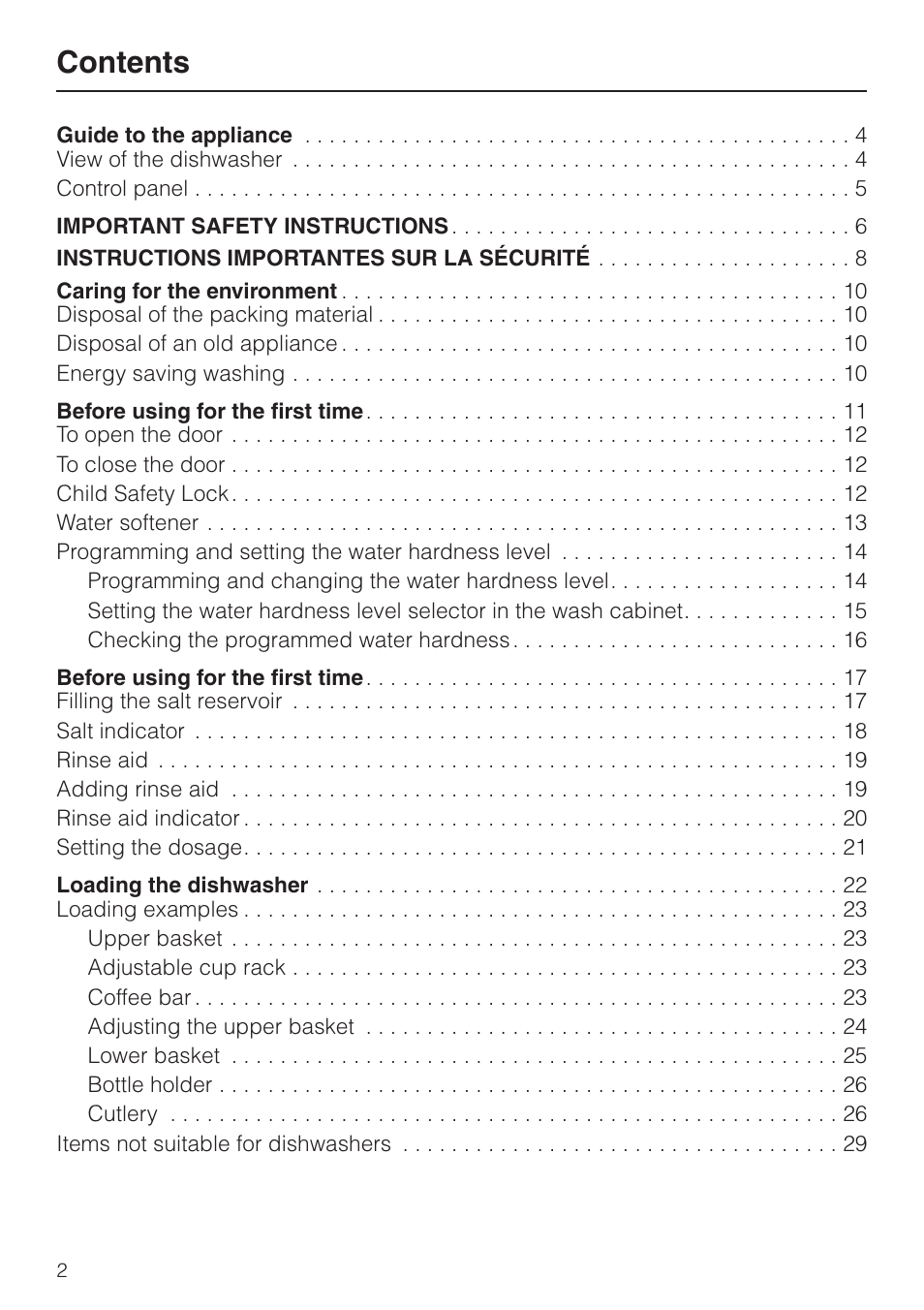 Miele G848 User Manual | Page 2 / 60