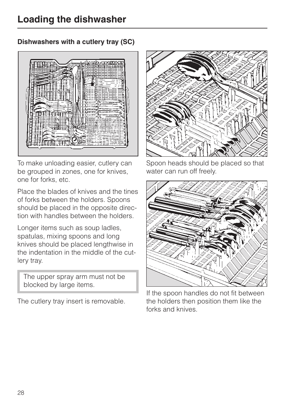 Loading the dishwasher | Miele G848 User Manual | Page 28 / 60