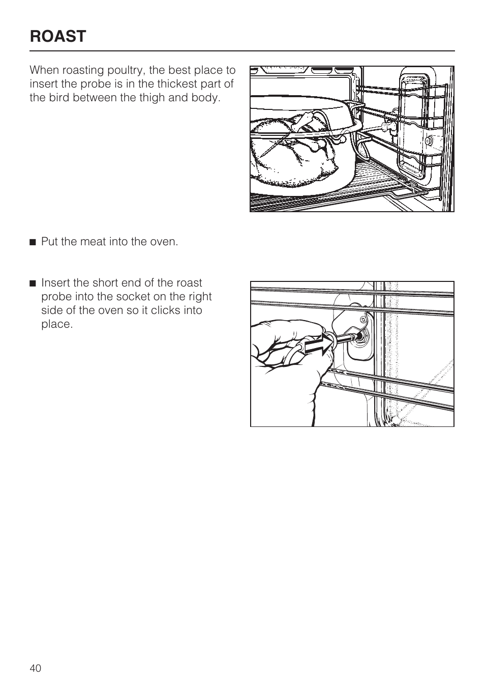Roast | Miele H 4684 B User Manual | Page 40 / 76