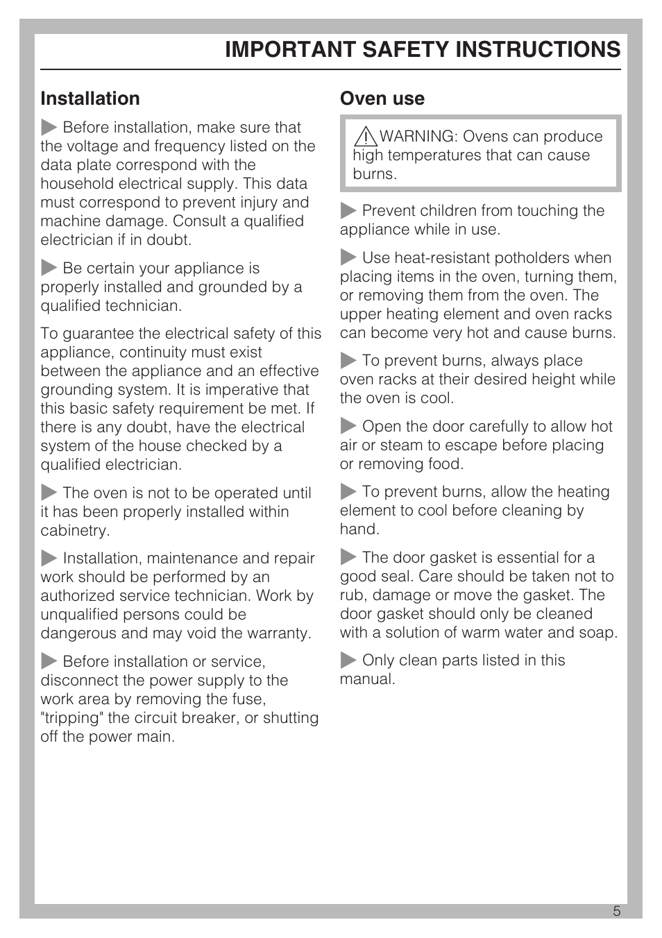 Important safety instructions | Miele H 4684 B User Manual | Page 5 / 76