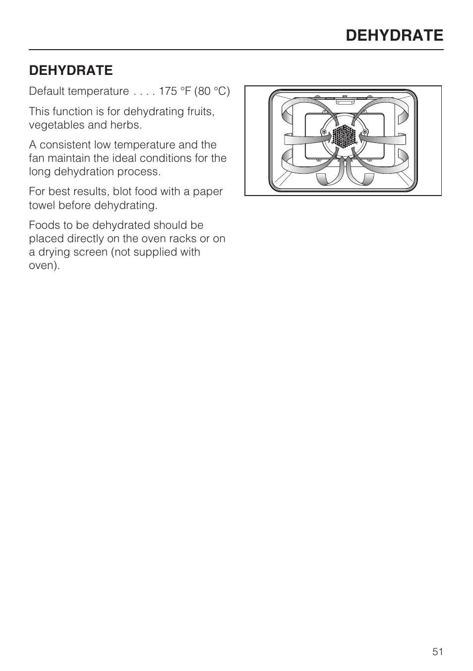 Dehydrate 51, Dehydrate | Miele H 4684 B User Manual | Page 51 / 76