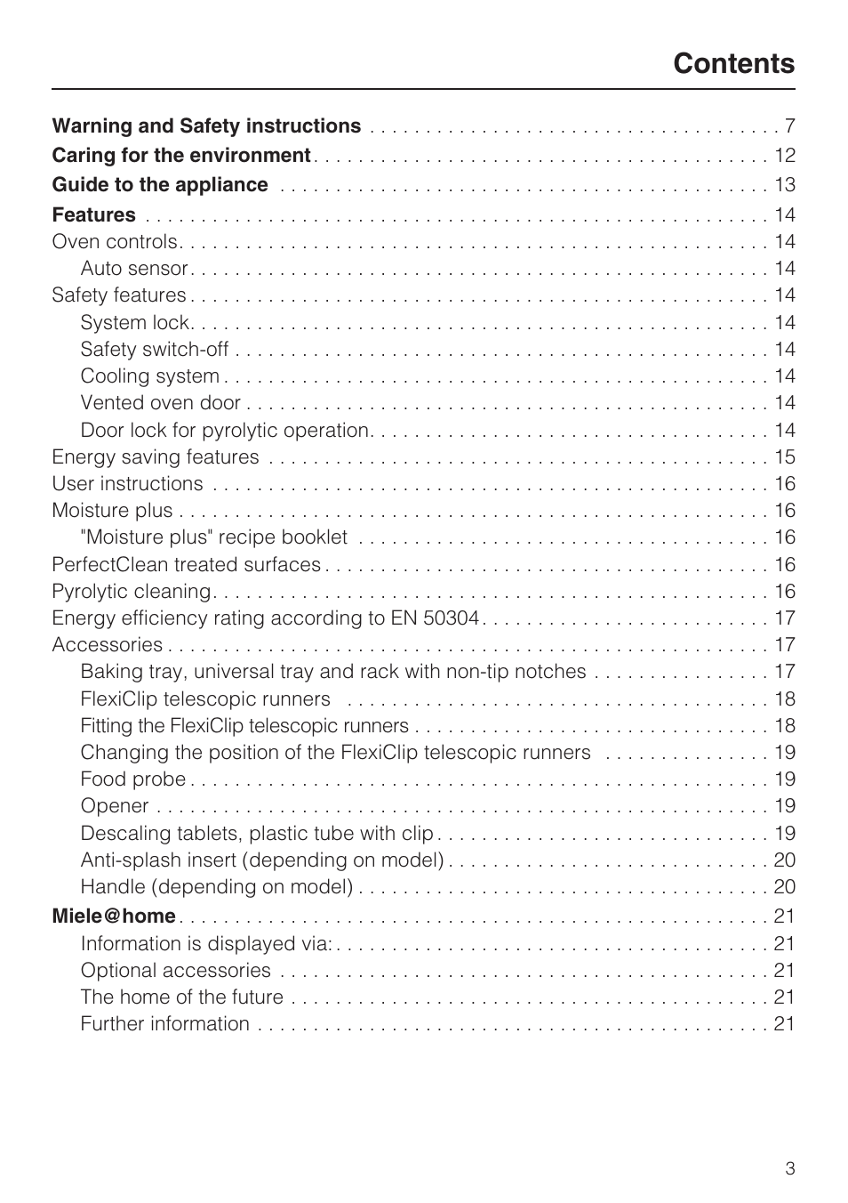 Miele H 5688 BP EN User Manual | Page 3 / 84
