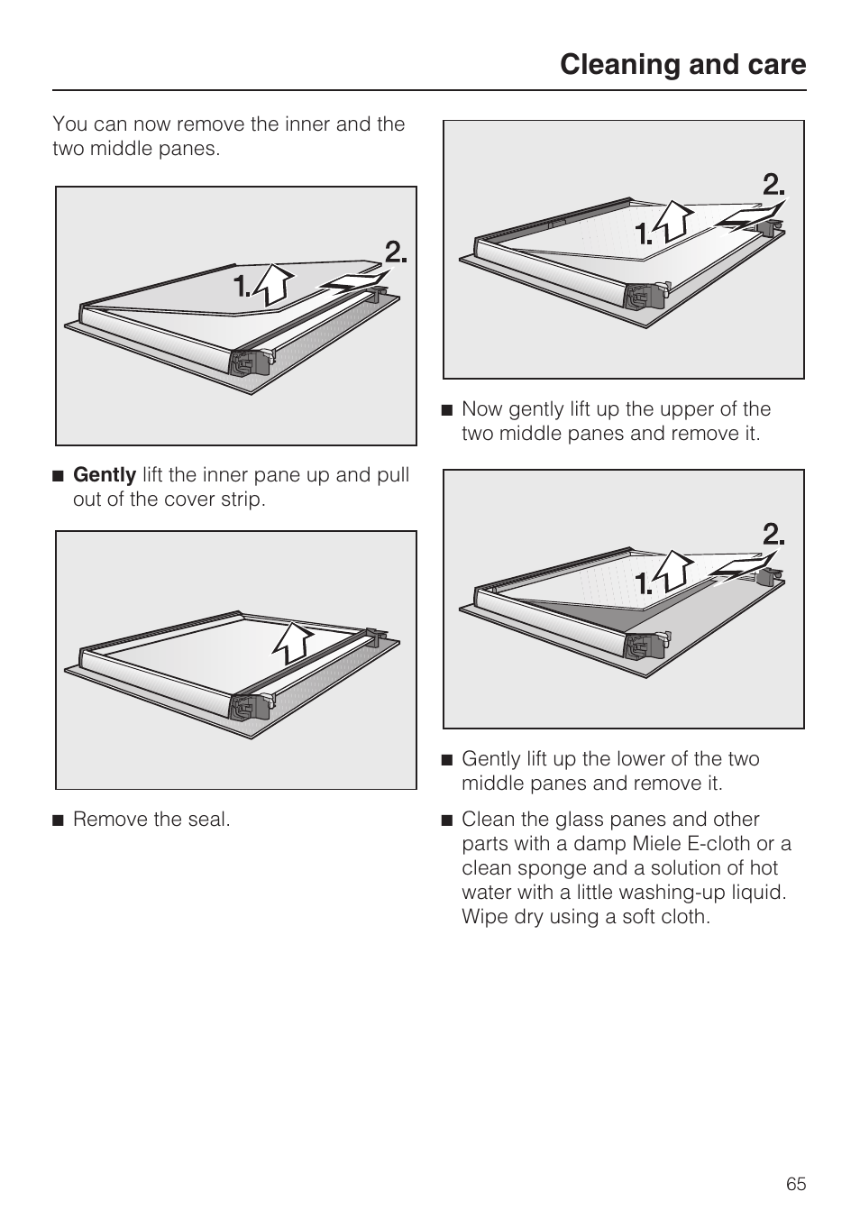 Cleaning and care | Miele H 5688 BP EN User Manual | Page 65 / 84