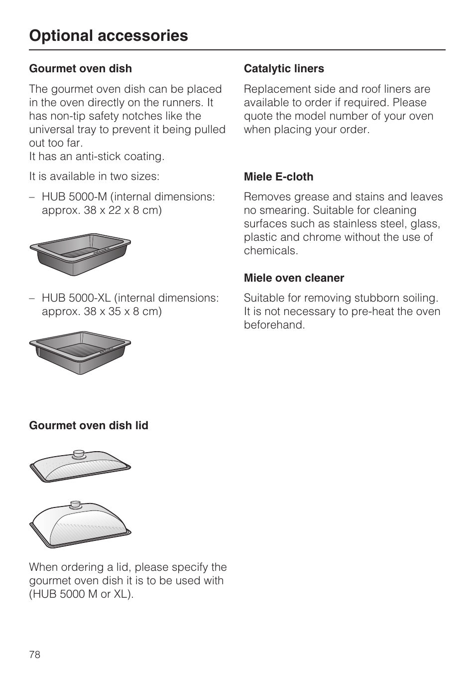 Optional accessories | Miele H 5688 BP EN User Manual | Page 78 / 84