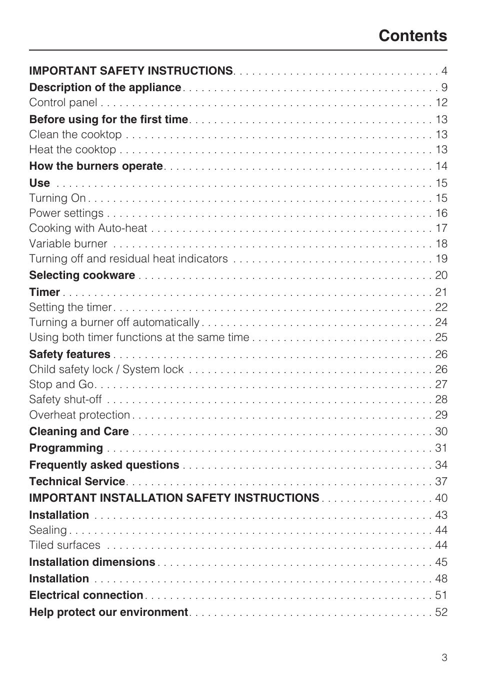 Miele KM 5860 User Manual | Page 3 / 56