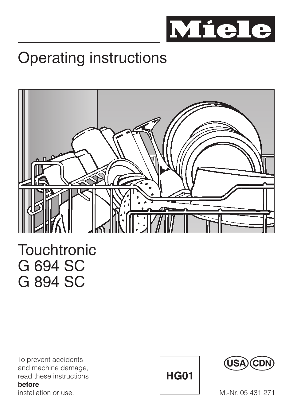 Miele TOUCHTRONIC G 694 SC User Manual | 56 pages