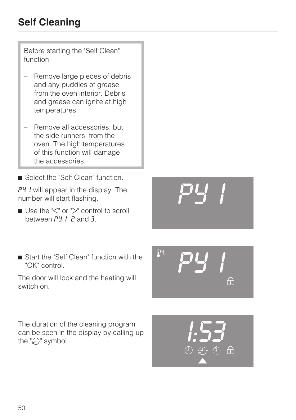 Py i, I:53 | Miele H4842BP User Manual | Page 50 / 68