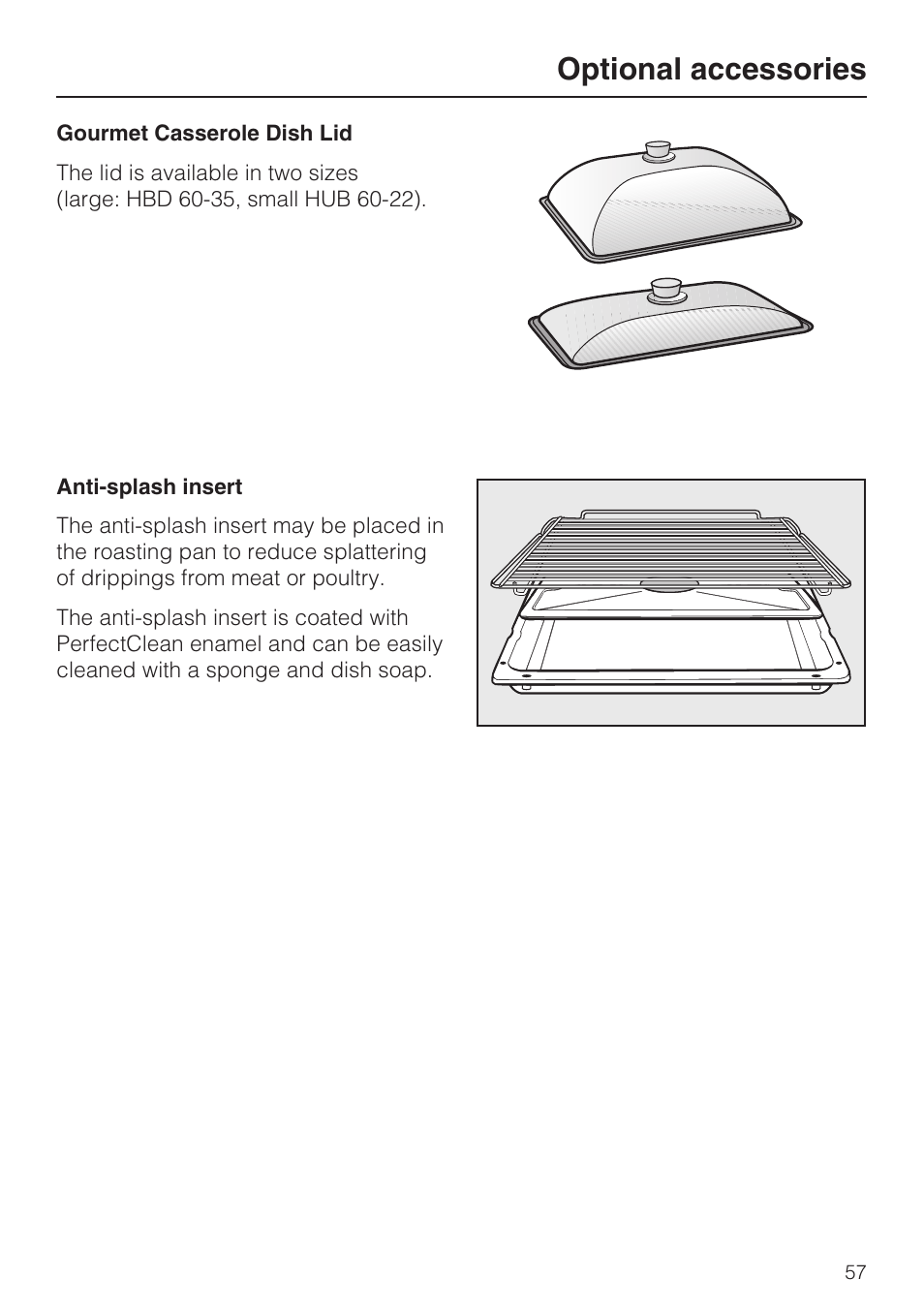 Optional accessories | Miele H4842BP User Manual | Page 57 / 68