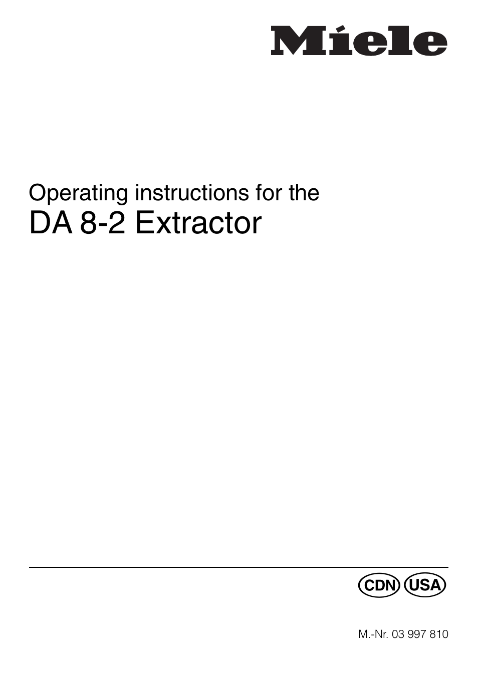 Miele DA 8-2 User Manual | 20 pages