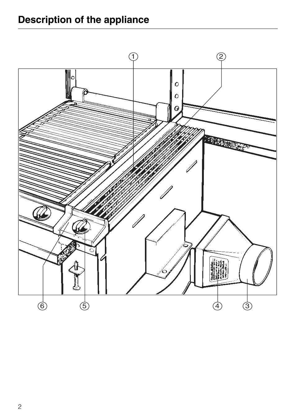 Description of the appliance | Miele DA 8-2 User Manual | Page 2 / 20
