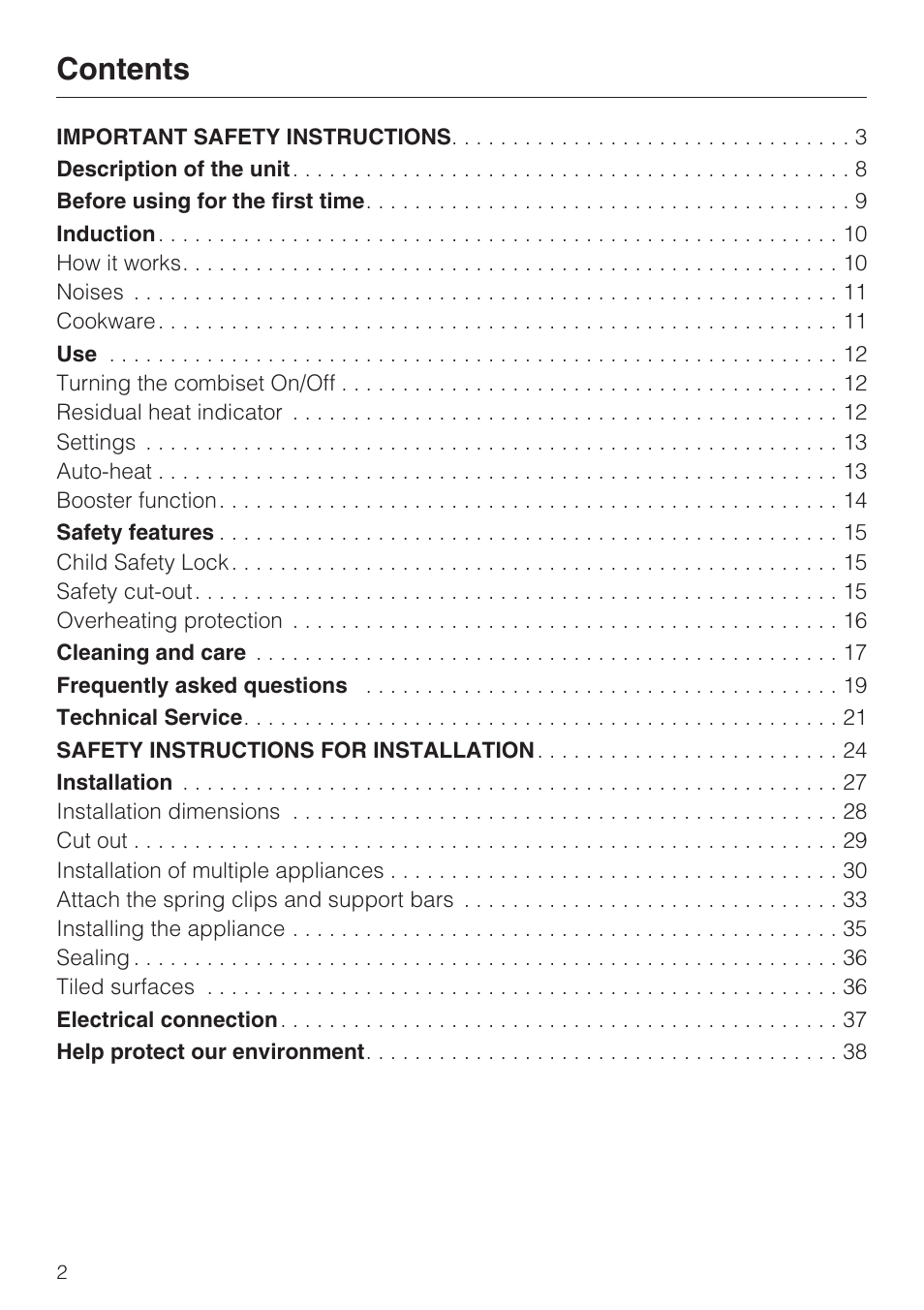 Miele INDUCTION WOK CS 1223 User Manual | Page 2 / 40