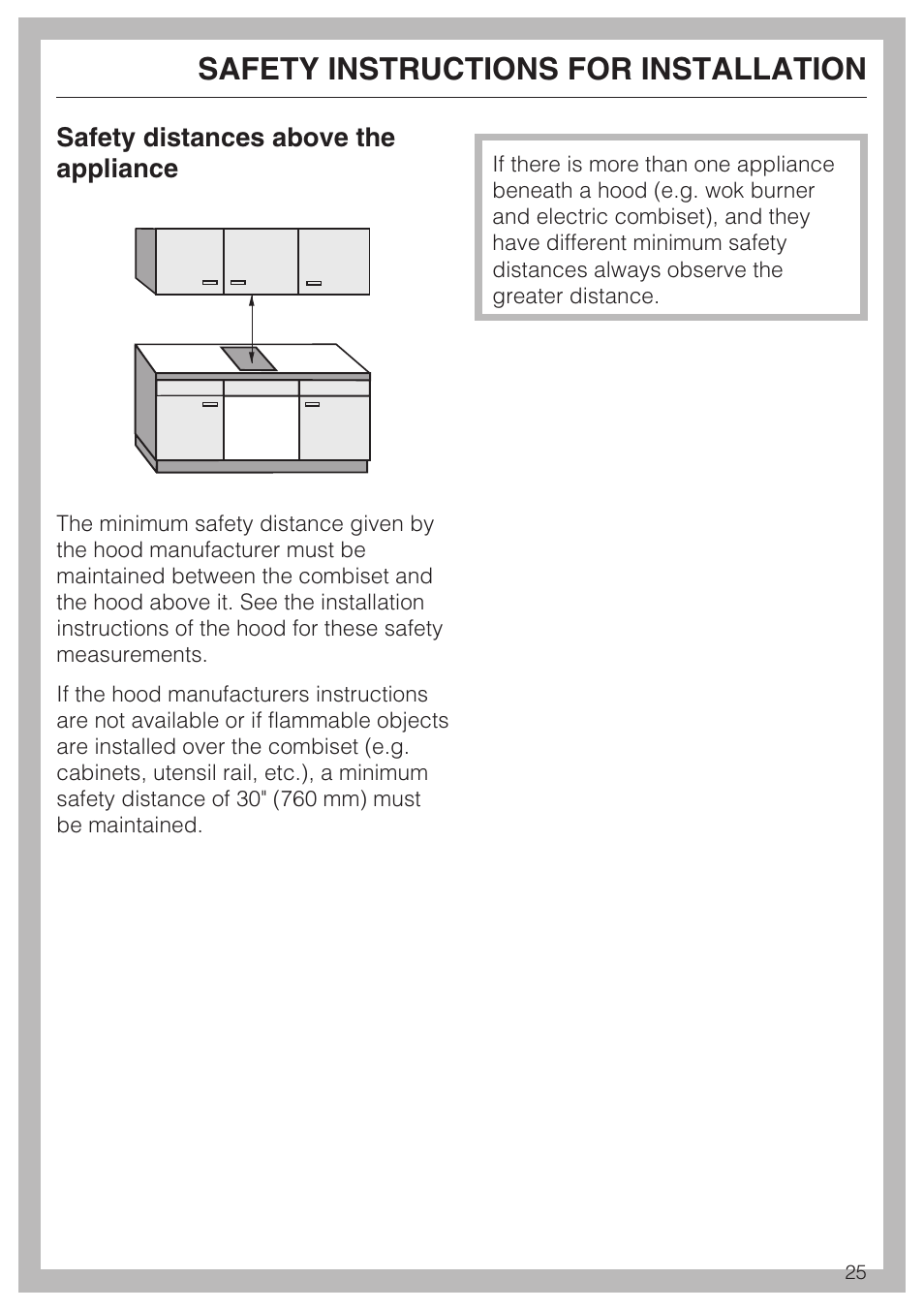 Safety instructions for installation | Miele INDUCTION WOK CS 1223 User Manual | Page 25 / 40