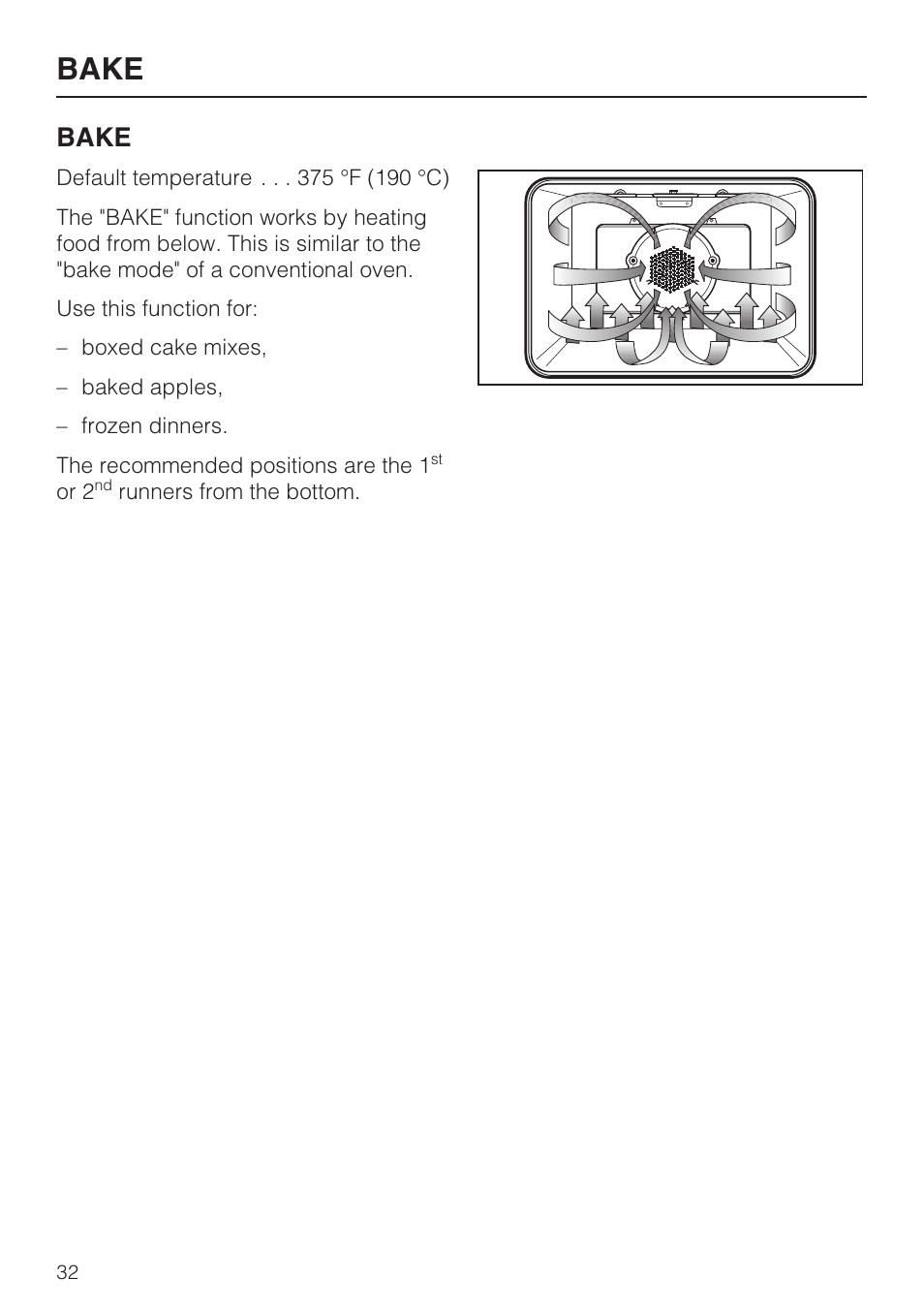 Bake | Miele H4780B User Manual | Page 32 / 76