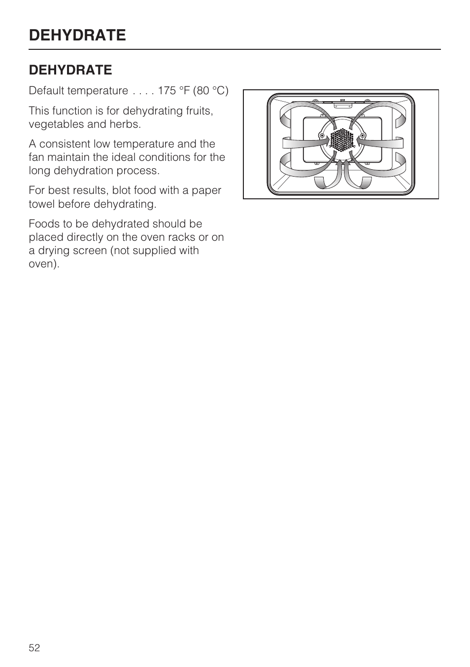 Dehydrate 52, Dehydrate | Miele H4780B User Manual | Page 52 / 76