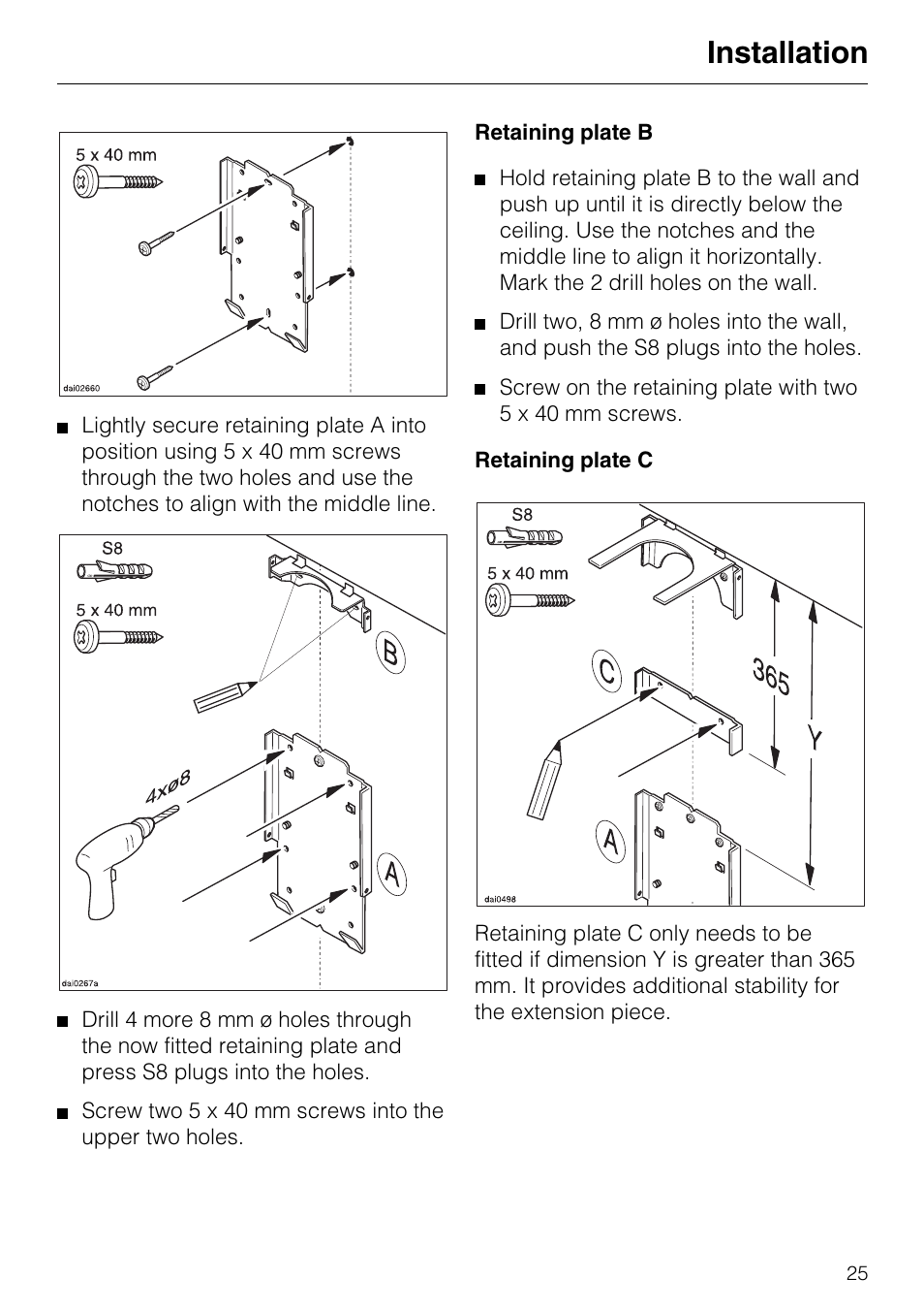 Installation | Miele DA 217-2 User Manual | Page 25 / 40