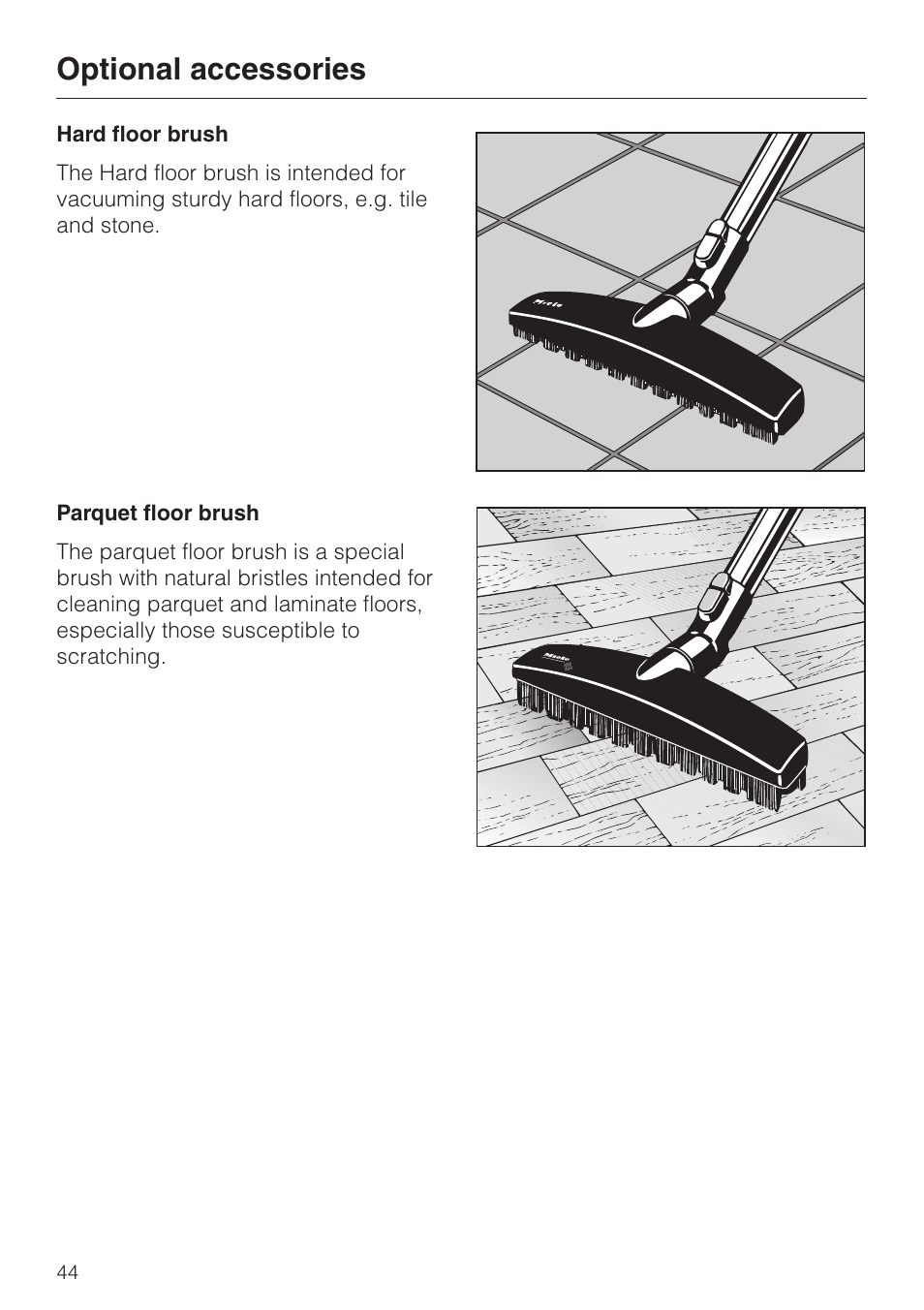 Optional accessories | Miele S 500 - S 548 User Manual | Page 44 / 52