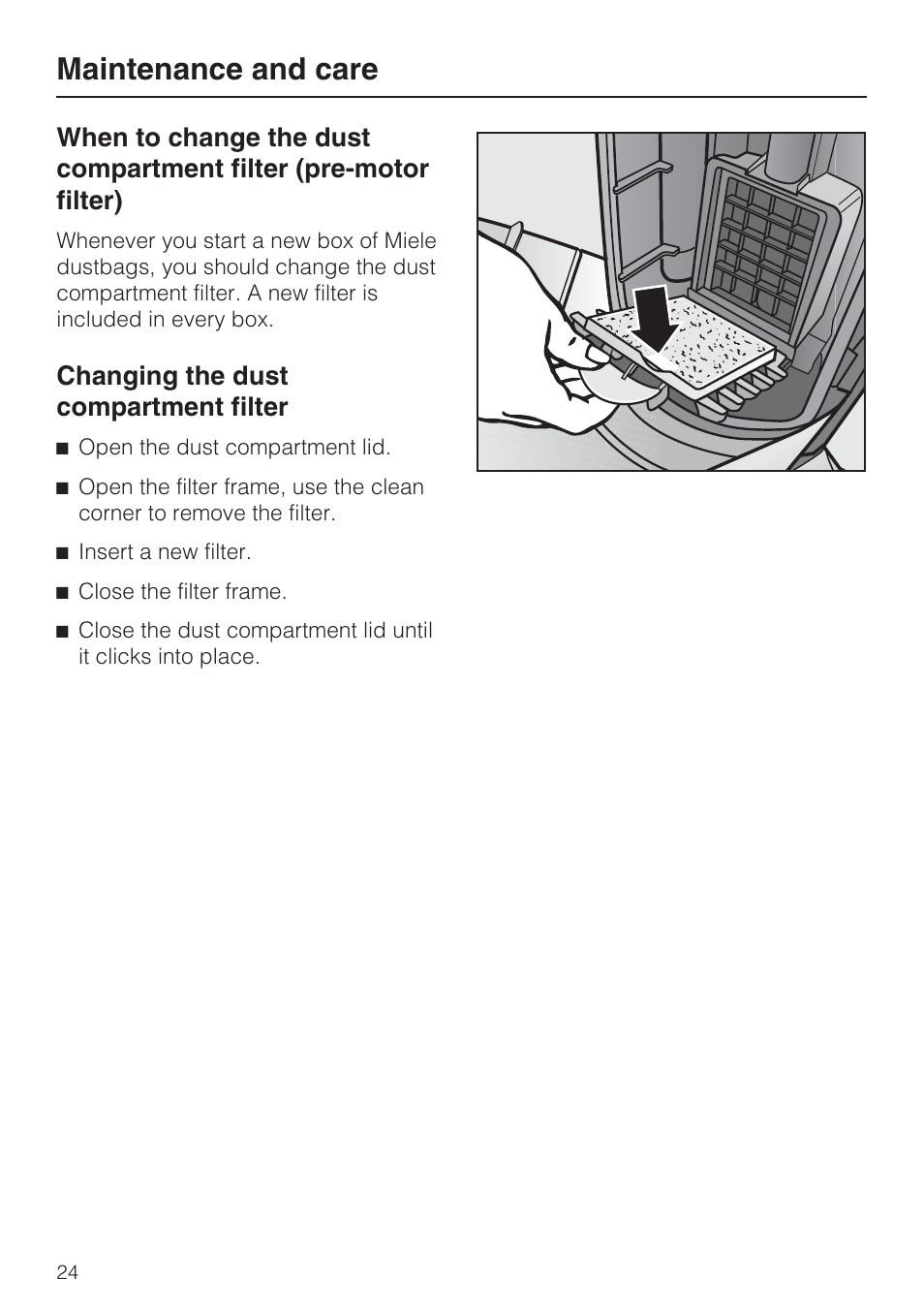 Maintenance and care | Miele S 7000 User Manual | Page 24 / 40