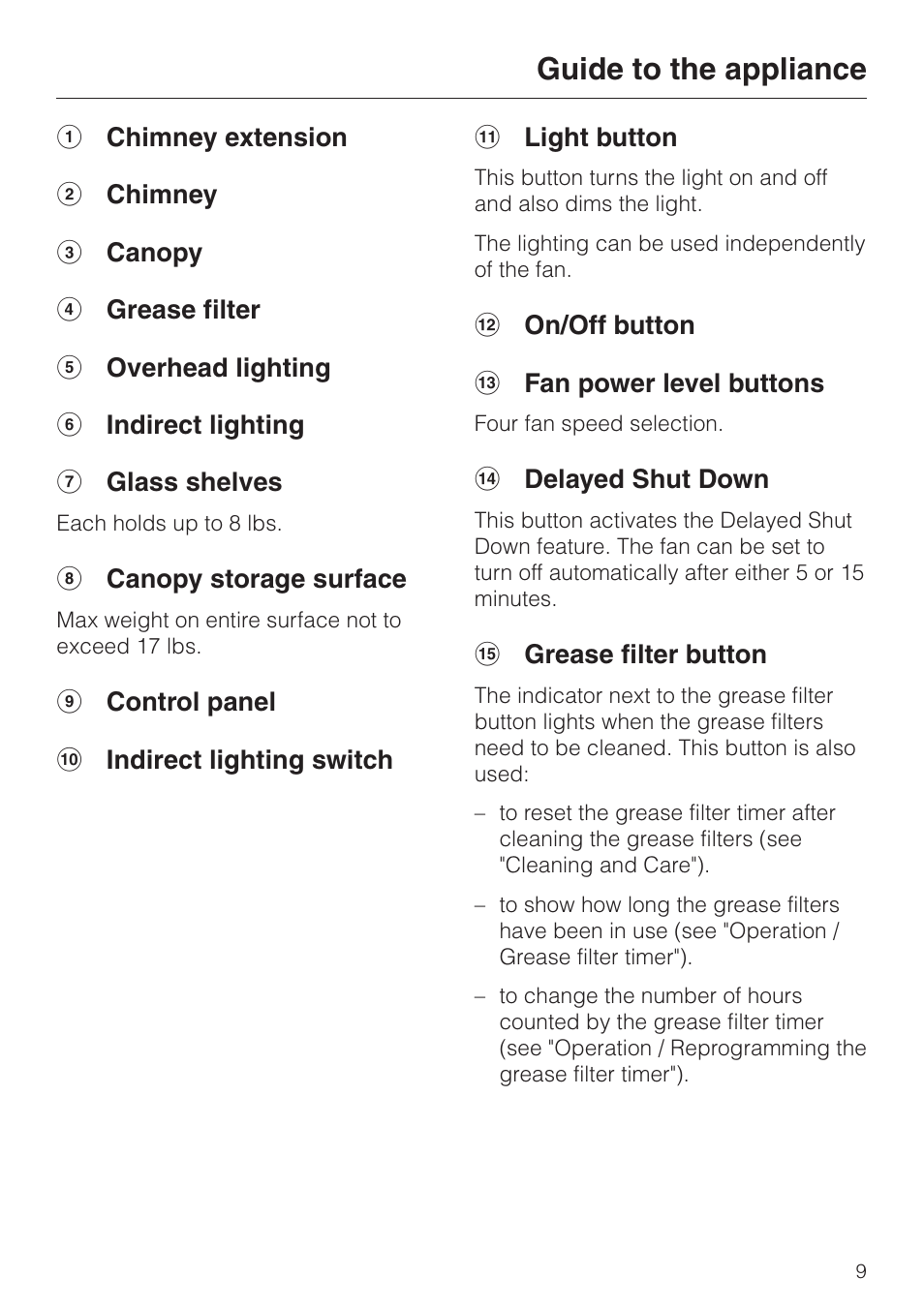 Guide to the appliance | Miele DA252-3 User Manual | Page 9 / 32