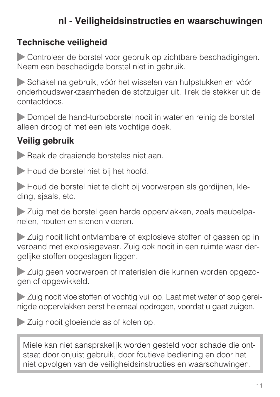 Miele TURBO MINI STB 101 User Manual | Page 11 / 56