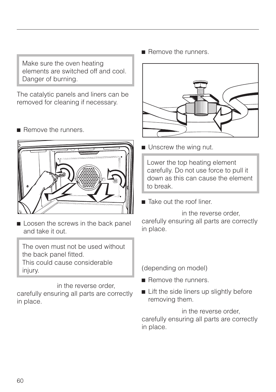 Cleaning and care | Miele H 4150 User Manual | Page 60 / 76