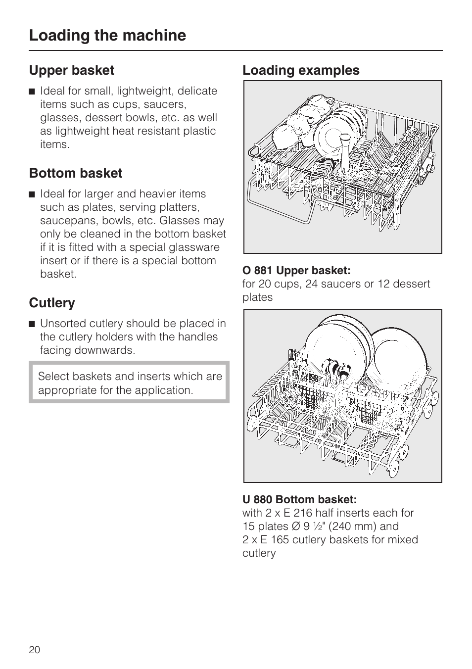Loading the machine | Miele G 7856 User Manual | Page 20 / 56