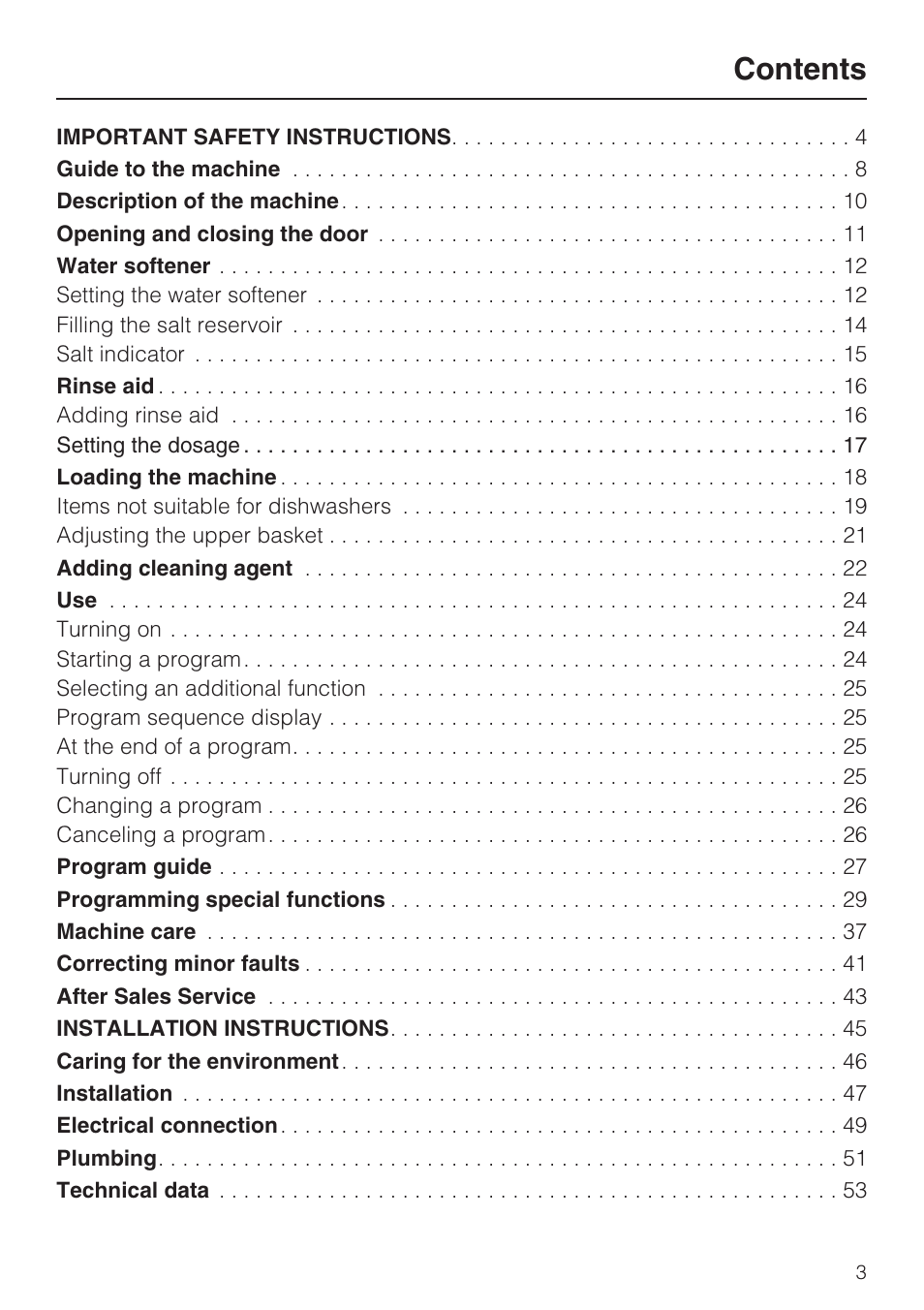 Miele G 7856 User Manual | Page 3 / 56