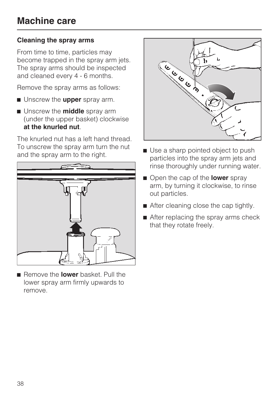 Machine care | Miele G 7856 User Manual | Page 38 / 56