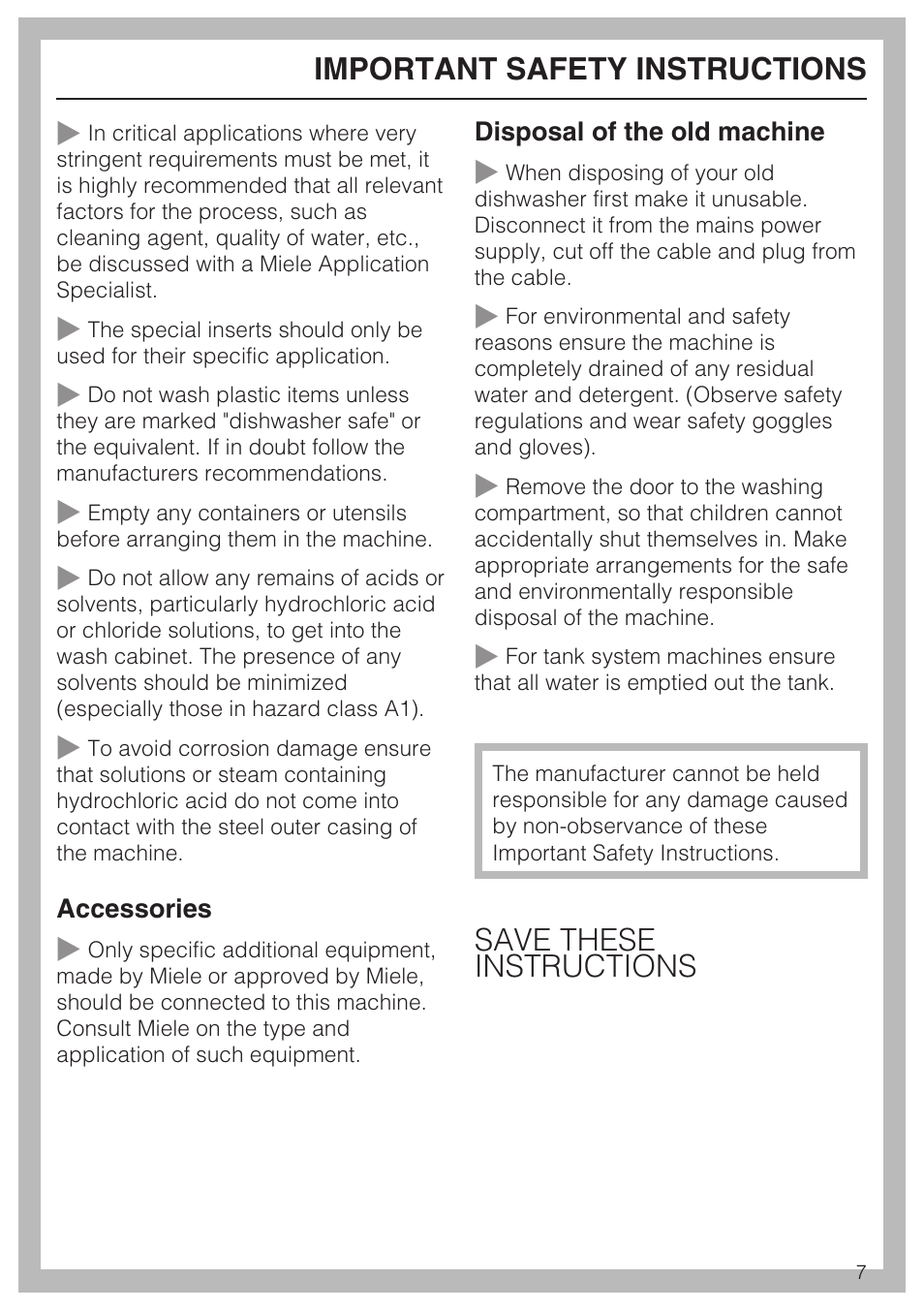 Miele G 7856 User Manual | Page 7 / 56