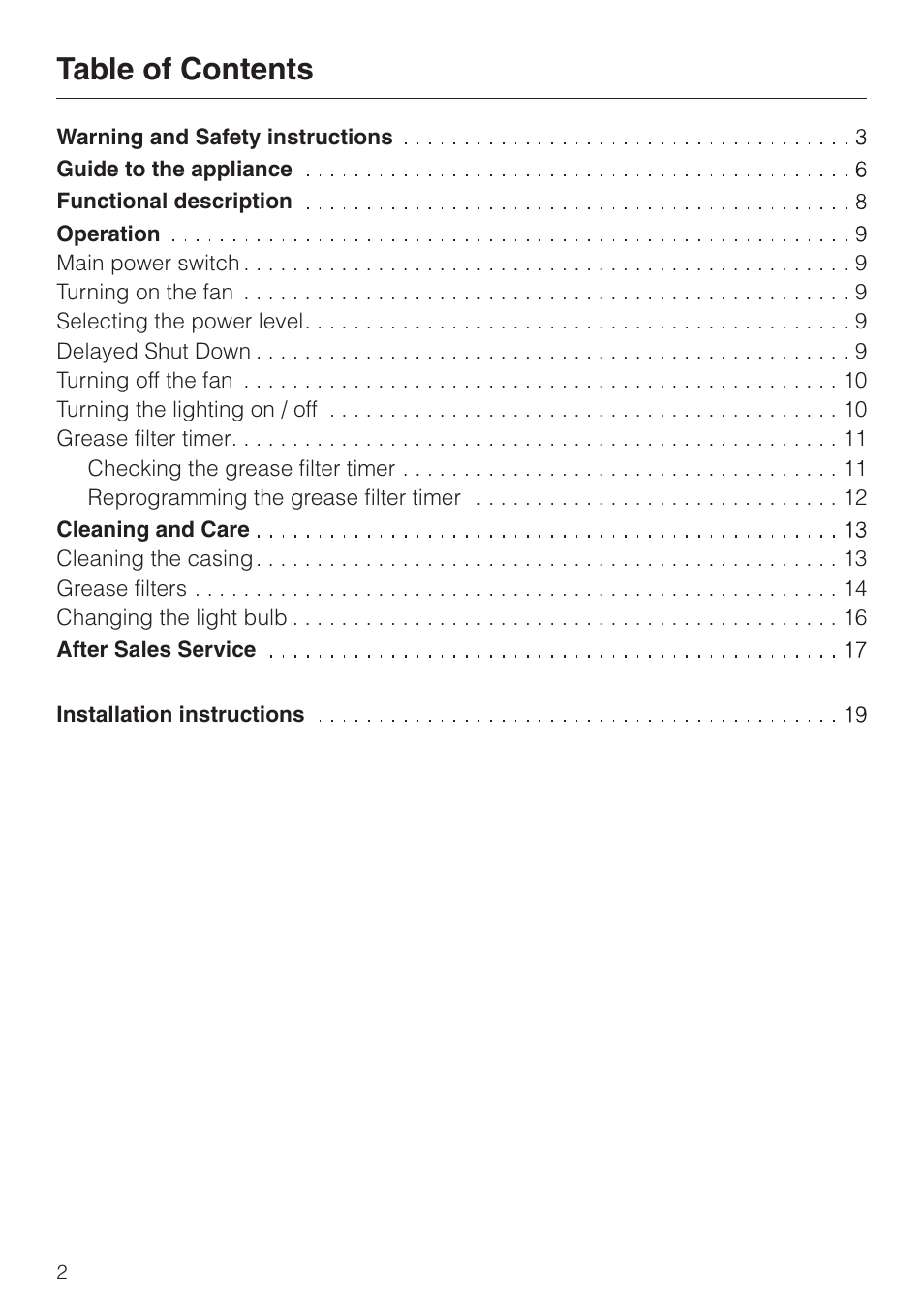 Miele DA 229-2 User Manual | Page 2 / 40