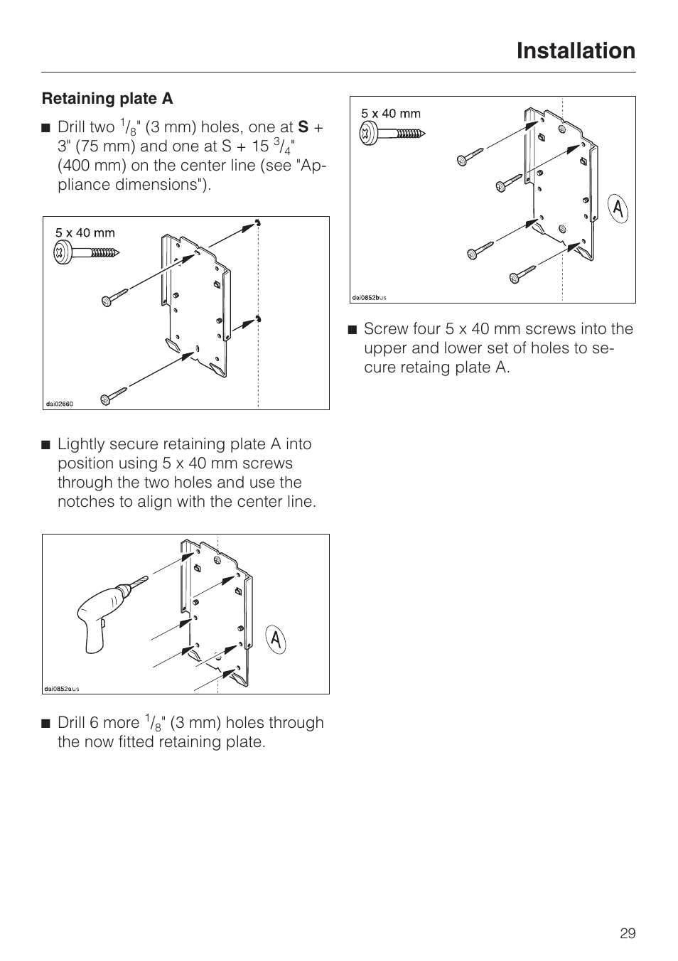 Installation | Miele DA 229-2 User Manual | Page 29 / 40