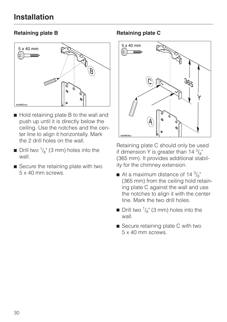 Installation | Miele DA 229-2 User Manual | Page 30 / 40