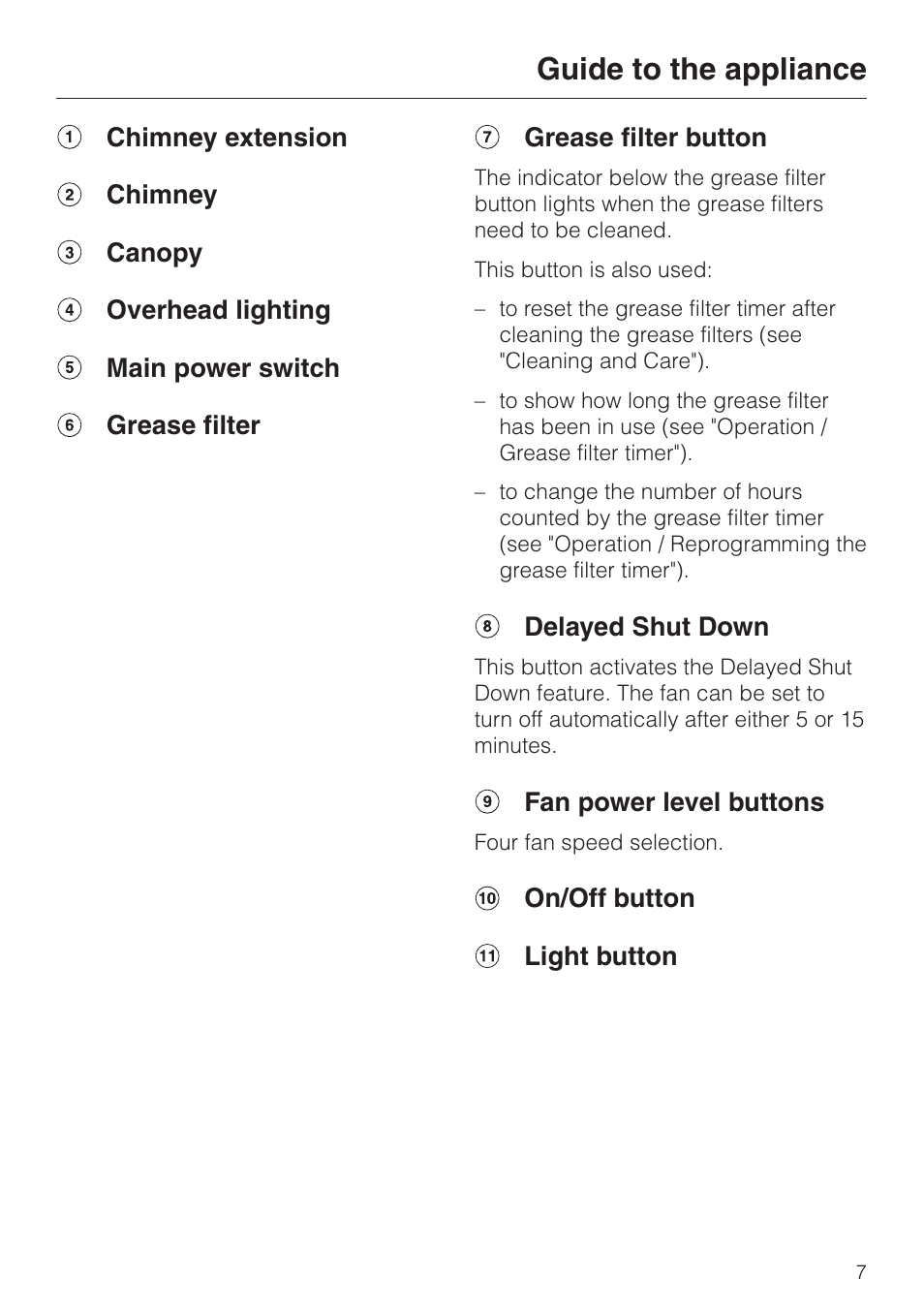 Guide to the appliance | Miele DA 229-2 User Manual | Page 7 / 40