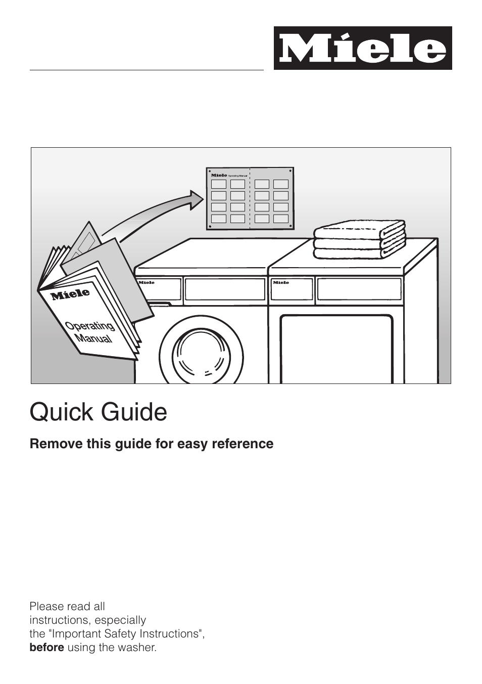 Quick guide 27, Quick guide | Miele W 1119 User Manual | Page 27 / 56