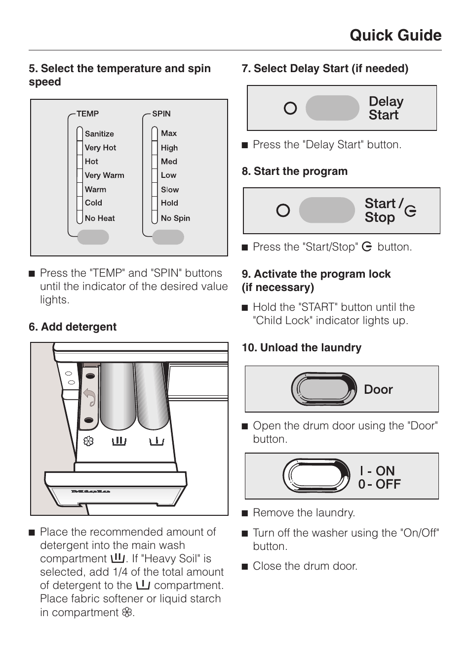 Quick guide | Miele W 1119 User Manual | Page 29 / 56