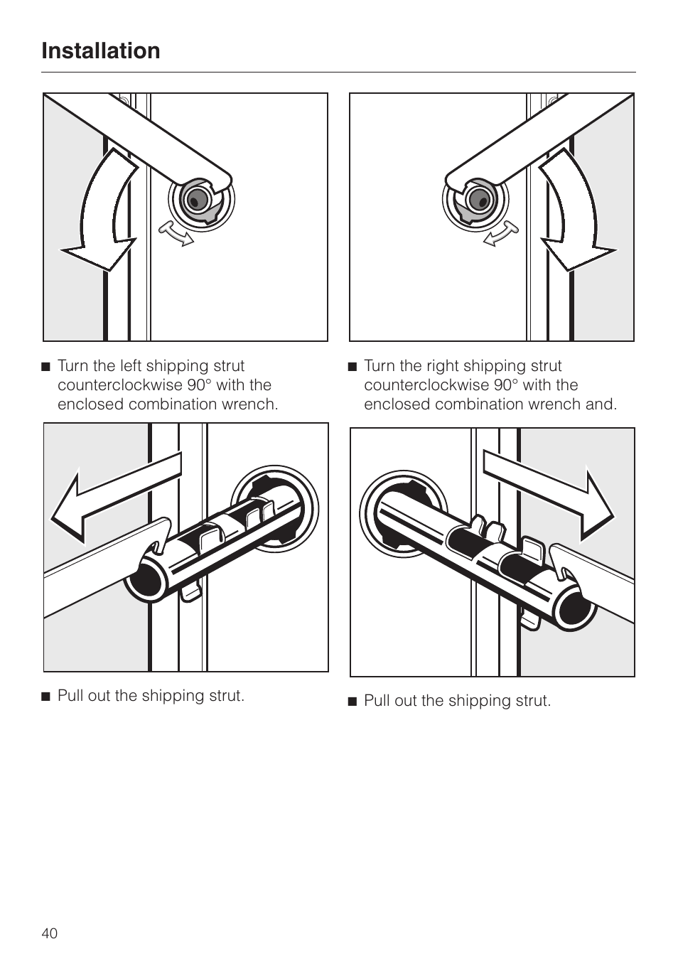 Installation | Miele W 1119 User Manual | Page 44 / 56