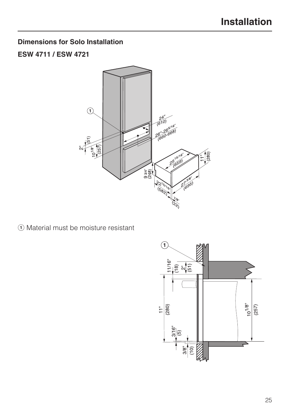 Installation | Miele ESW 4811 User Manual | Page 25 / 32
