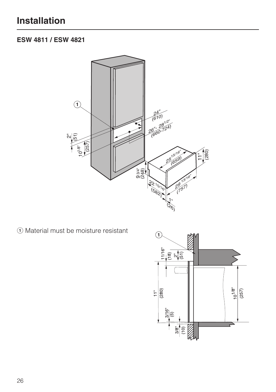 Installation | Miele ESW 4811 User Manual | Page 26 / 32