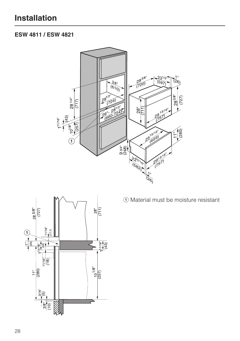 Installation | Miele ESW 4811 User Manual | Page 28 / 32
