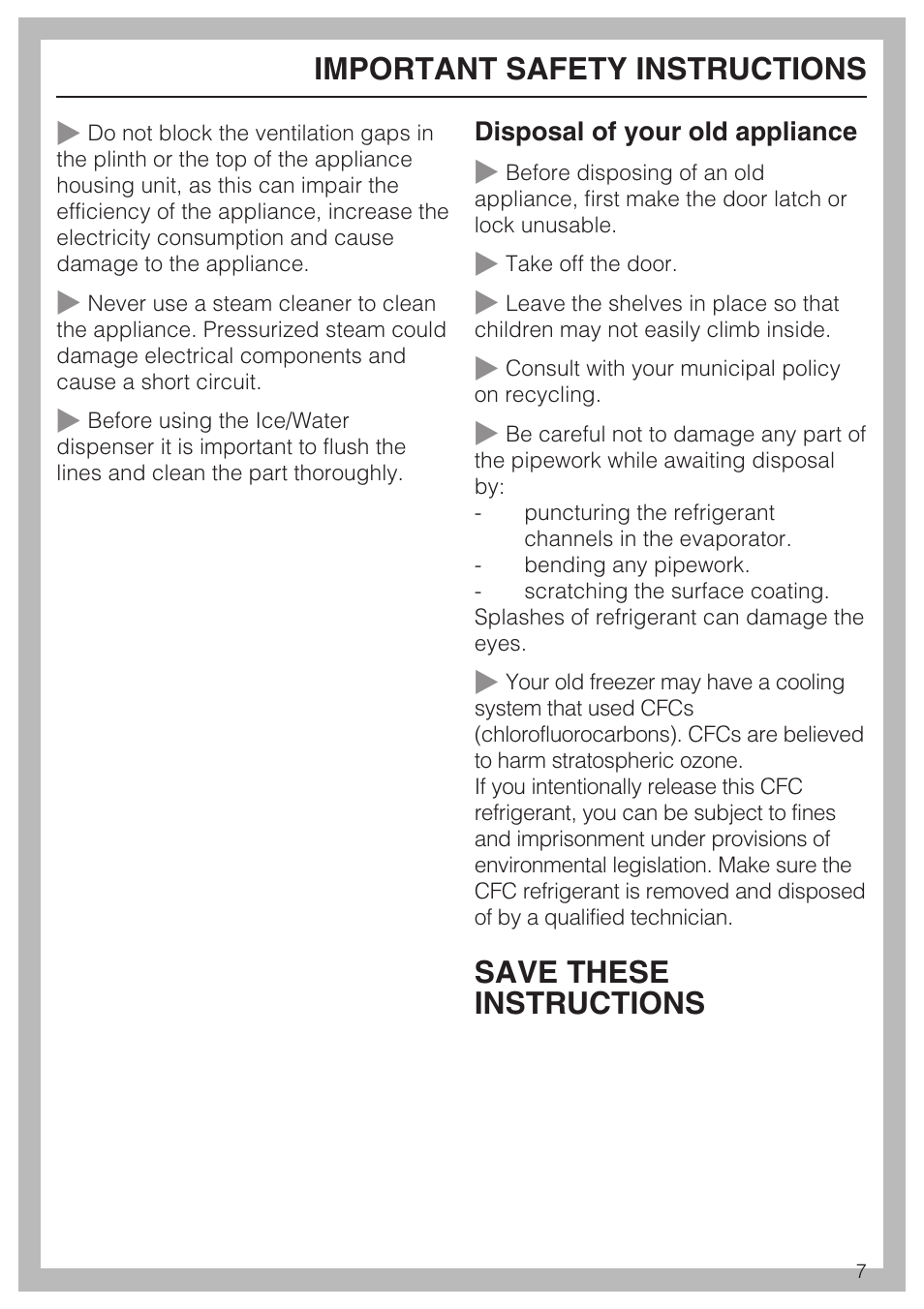 Miele F1471SF User Manual | Page 7 / 84